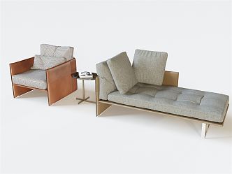 Modern Combination Sofa Single Sofa 3d model