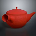 Red Modern Teapot With Smooth Surface And Practical Design For Daily Use 3d model