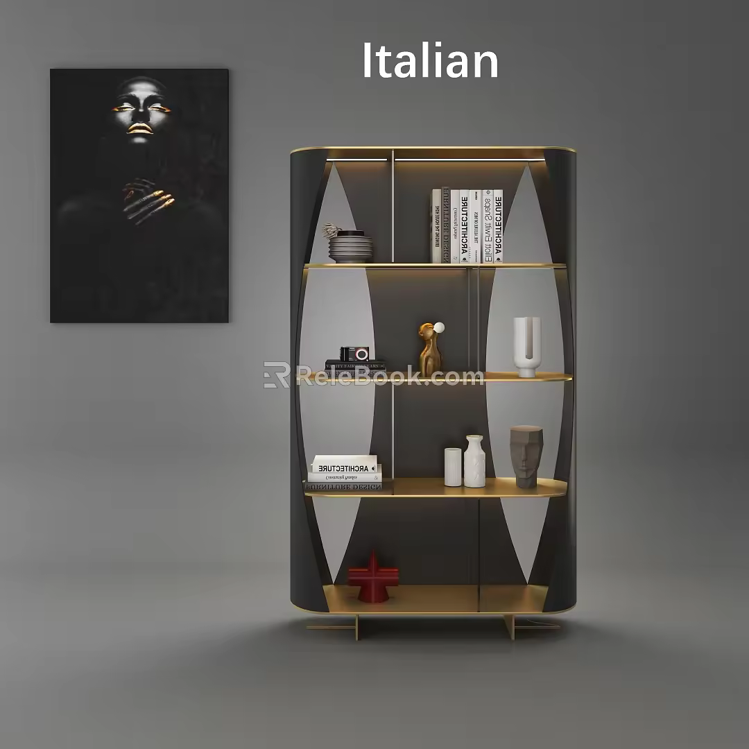 Acrylic bookshelf 22016 3d model