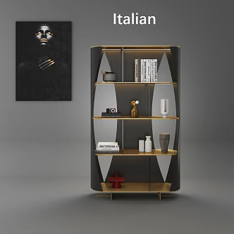 Acrylic bookshelf 22016 3d model