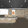 Modern Book Bar Ladder Reading 3d model