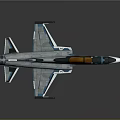 Modern Fighter Jet Model Design With Blue Accents And Orange Cockpit