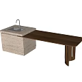 Modern island table 3d model