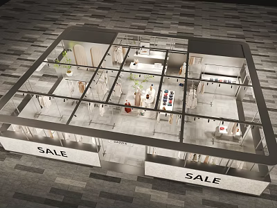 Clothing Store Flash Sale Clothing Booth Modern Simple 3d model