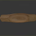 Brown Wooden Long Tray With Intricate Carved Patterns And Textured Surface