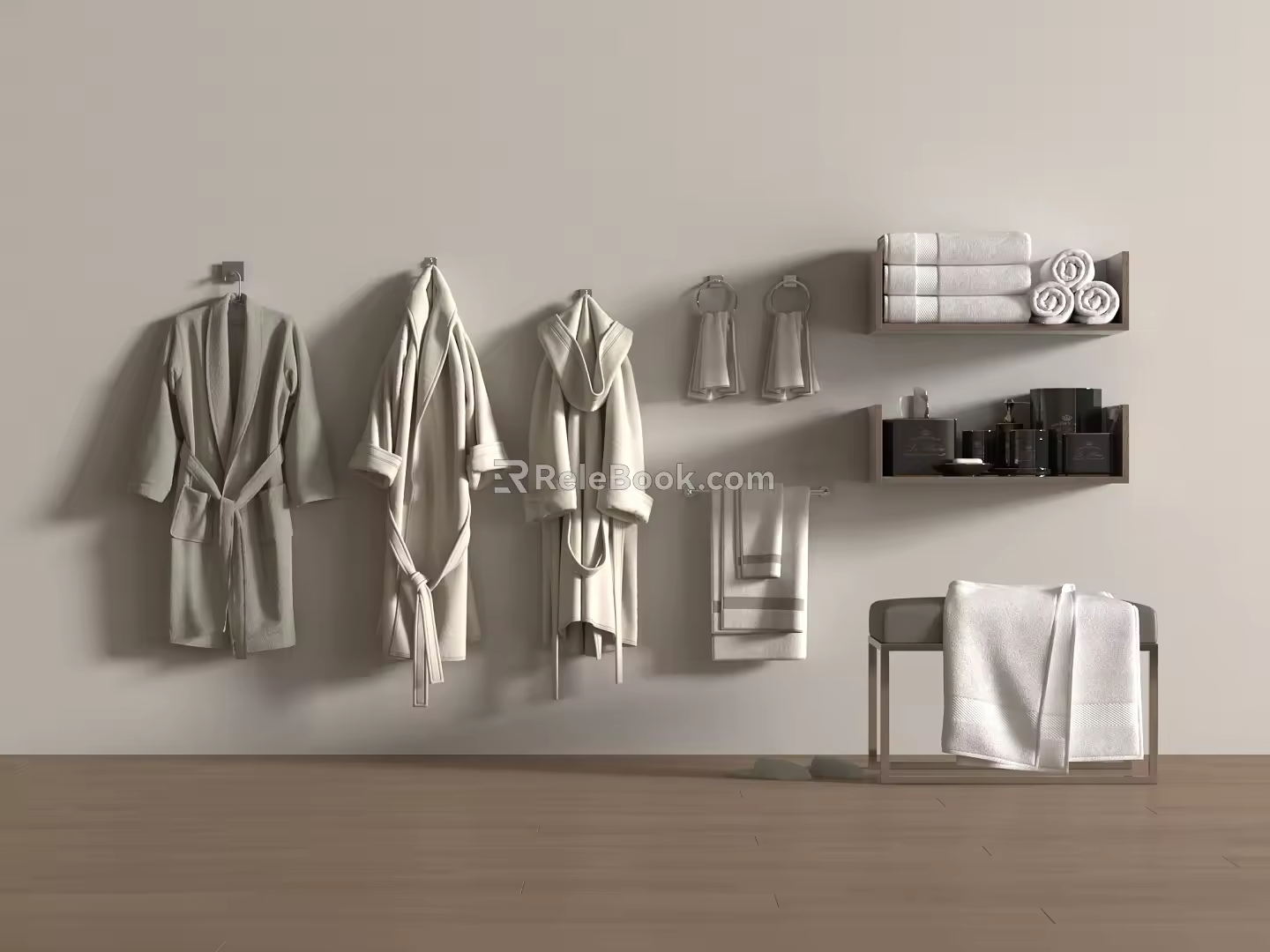 Towel Rack Bathrobe Towel 3d model