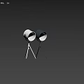 Black Table Lamp with Adjustable Height 52 to 62 cm and 22.5 cm Shade Diameter