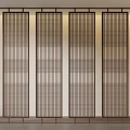 Modern Interior Partition With Lattice Slat Design And Wooden Frame Structure 3d model