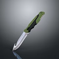 Modern Tactical Folding Knife With Green Black Handle And Silver Blade
