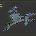 Sleek Sci Fi Spaceship Design With Blue Gray Exterior Multiple Thrusters And Cockpit