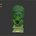 Military Gas Mask Weapon Equipment Head Sculpture With Marble Base And Nameplate