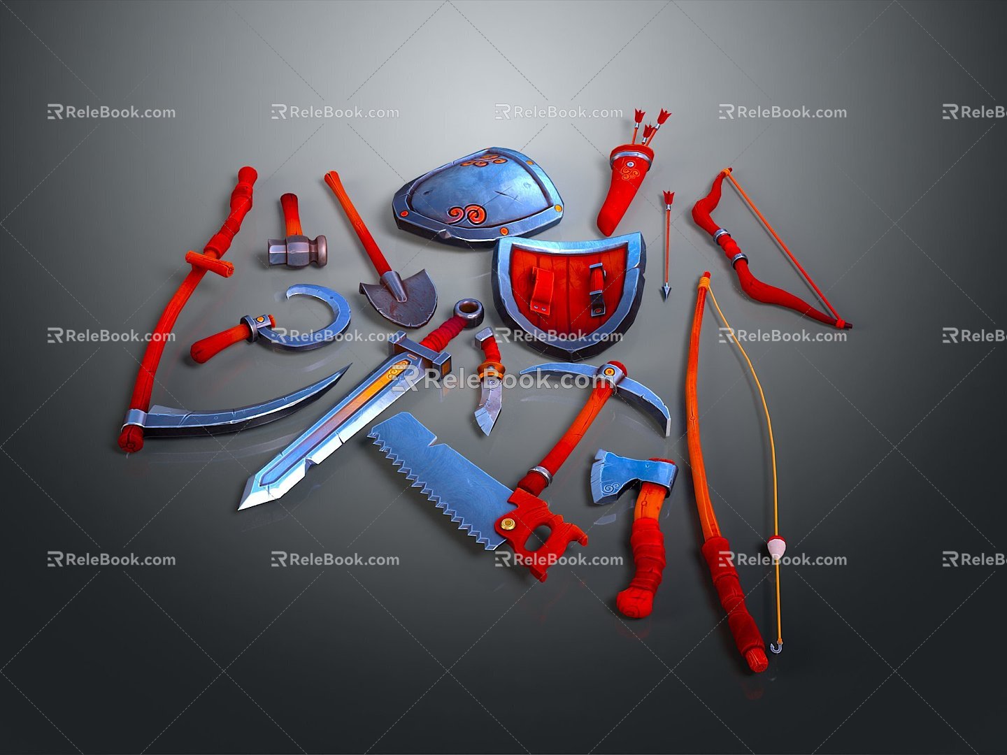 Ancient weapons Cold weapons Medieval items Medieval weapons Swords, spears, halberds, axe hooks 3d model