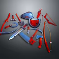 Ancient weapons Cold weapons Medieval items Medieval weapons Swords, spears, halberds, axe hooks 3d model
