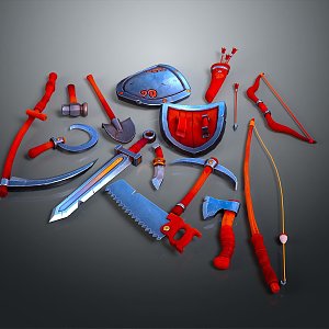 Ancient weapons Cold weapons Medieval items Medieval weapons Swords, spears, halberds, axe hooks 3d model