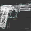 3D Rendered Black Pistol With Textured Grip Trigger And Magazine