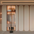 Modern Wardrobe With Glass Door Hanging Clothes And Storage Baskets For Organized Bedroom