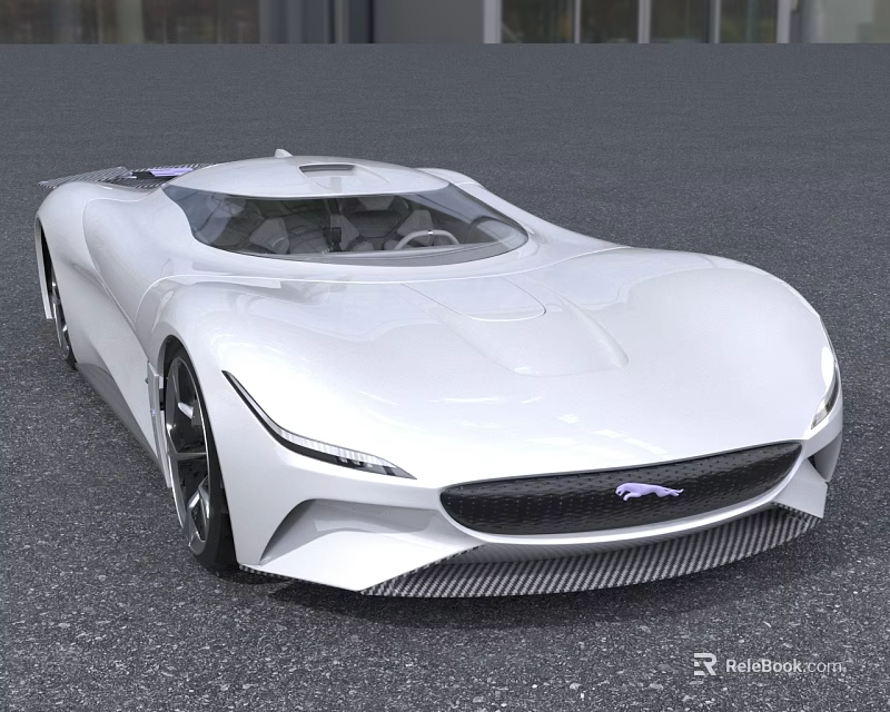 White Sleek Sports Car Featuring Futuristic Aerodynamic Body And Carbon Fiber Grille Design 3d model 