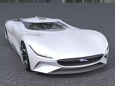 White Sleek Sports Car Featuring Futuristic Aerodynamic Body And Carbon Fiber Grille Design 3d model