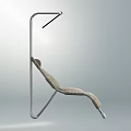 Two Modern Fabric Lounge Chairs With Metal Frame For Indoor Use