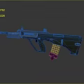 Green Modern Assault Rifle With Tactical Design Wooden Grip And Magazine