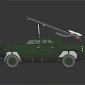 Green Military Tactical Off Road Vehicle With Roof Mounted Antenna Equipment