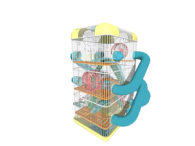 Modern cage kennel 3d model