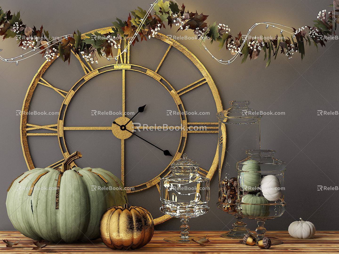 Modern Ornaments Combination Exquisite Simple Halloween Pumpkin Ornaments Combination 3d model