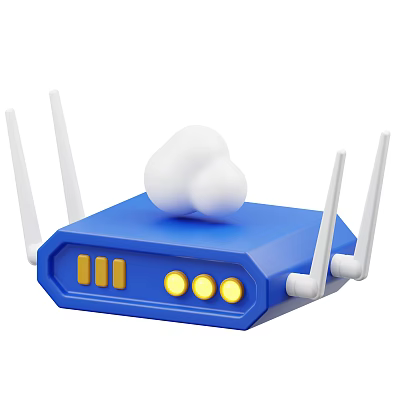 Smart Machine Wireless Gateway Device With Cloud Connection And Multiple Antennas 3d model