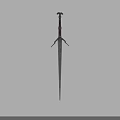 Medieval Style Sword With Metal Blade Wooden Hilt And Decorative Guard