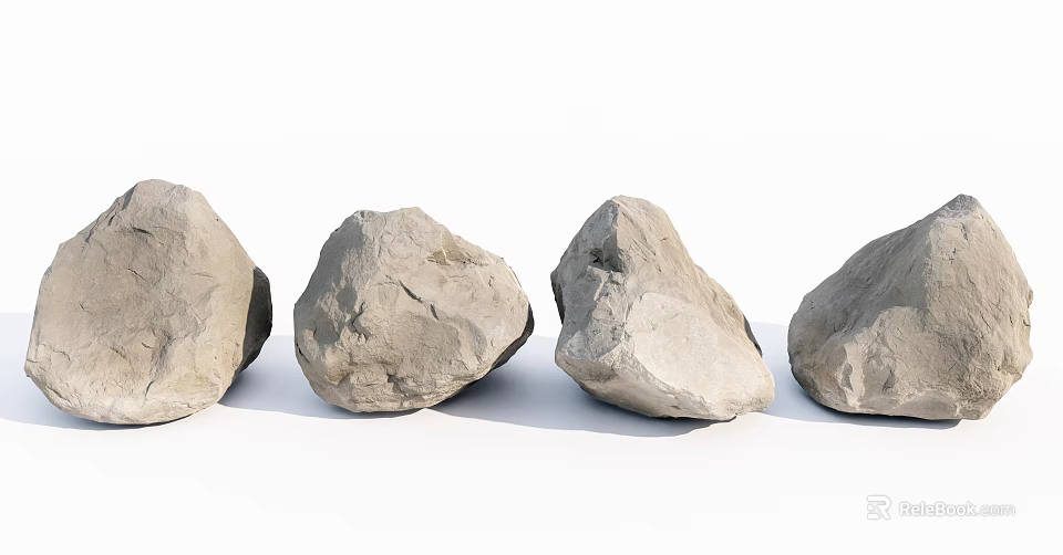 Natural Stone and Wood Materials for Rustic Home Decoration Projects 3d model 