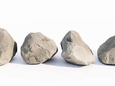 Natural Stone and Wood Materials for Rustic Home Decoration Projects 3d model