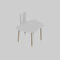 Cute Kids Table and Chair Set With White Rabbit Ear Chair And Wooden Legs