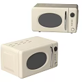 Modern Cream Colored Microwave Oven With Sleek Design And Control Panel 3d model