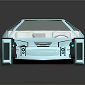 Futuristic Concept Vehicle with Light Blue White Body Transparent Cockpit and Streamlined Design