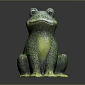 Green Frog Shaped Decorative Furniture With Textured Body And Yellow Belly