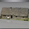 Traditional Stone Cottage With Thatched Roof Small Windows And Rustic Charm 3d model