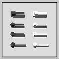 Modern door handle hardware handle 3d model