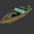 Modern Brown And White Leisure Boat With Comfortable Seats And Sleek Design