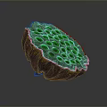 Fresh Reddish Brown Lotus Root Slice With Hollow Holes On Dark Background