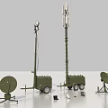 Industrial Telecommunication Equipment With Mobile Antenna Tower Satellite Dish And Trailer Units