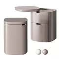 Modern Silver Household Storage Bins Design With Lids And Round Balls 3d model