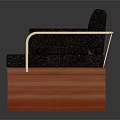 Multi person Modern Sofa With Dark Upholstery And Orange Red Wooden Frame