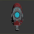 Futuristic Sci Fi Weapon With Red And Blue Glowing Mechanical Armor Structure 3d model