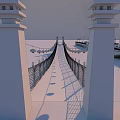Modern And Arch Bridges Over Water With Vehicles And Traffic Movement