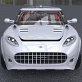 Modern White Sports Car with Aerodynamic Design Transparent Roof Sporty Headlights and Front Grille