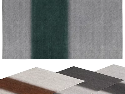 Square Rug Multi Colored Green Grey Brown Soft Plush Living Room Bedroom Decor 3d model