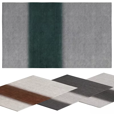Square Rug Multi Colored Green Grey Brown Soft Plush Living Room Bedroom Decor 3d model