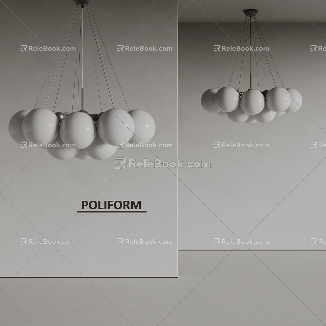 poliform modern chandelier multi-ball chandelier 3d model