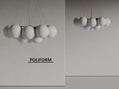 poliform modern chandelier multi-ball chandelier 3d model