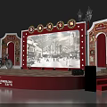 Pechoin Vintage Stage Design with Old Shanghai Theme Red Decorations and Black White Street View